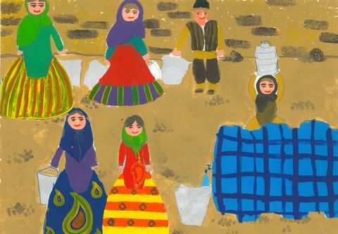 هنرنمایی دستان نقاش اعضای کانون گلستان برای شرکت در جشنواره هنرهای زیبا کودکان لیدیسه 2018