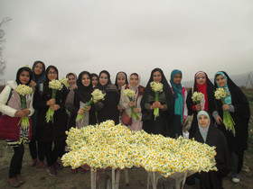 آشنایی اعضای کانون پرورش فکری آزادشهر با شخصیت ارزشمند حضرت‌نرجس‌خاتون(س) در فضای عطرآگین گل‌های نرگس