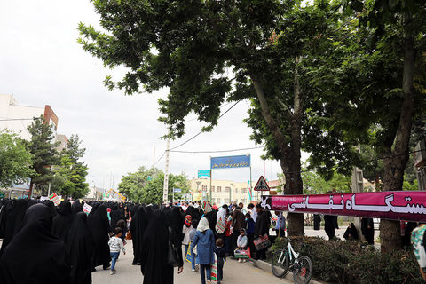 گزارش تصویری برپایی ایستگاه نقاشی در مسیر راه‌پیمایی روز قدس، خراسان شمالی