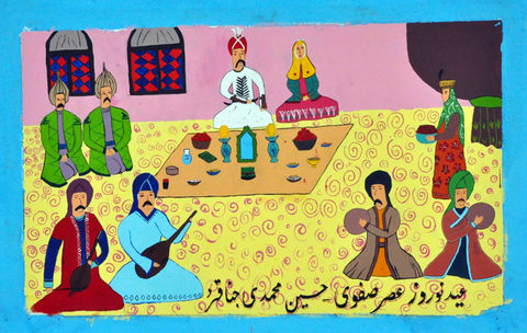 اجرای نقاشی روی دیوار و معرفی تاریخ صفویان توسط اعضای کانون اردبیل- بخش دوم