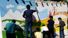 گزارش تصویری از اجرای «نقاشی خیابانی» اعضای کانون لرستان