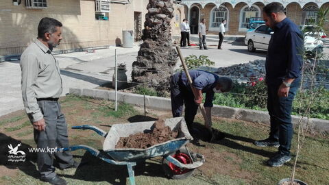 نذر کاشت و هدیه نهال درخت عضو قدیم کانون در اداره کل کانون خوزستان