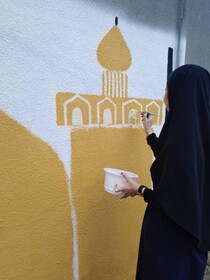 نقاشی دیواری اعضای کانون شوط به مناسبت دهه کرامت