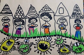 نقاشی کودک و نوجوان گلستانی، در بین برترین آثار مهرواره‌ی«بهار در خانه»