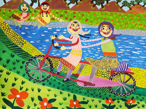 «محیا وجدانی» 11 ساله عضو کانون خوی در استان اردبیل برنده جایزه اول مسابقه نقاشی کودکان آسیایی چین