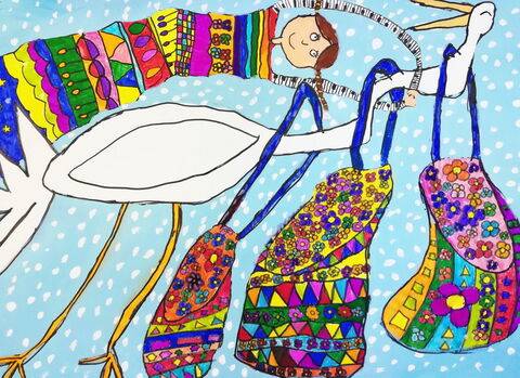 «فربد جعفری» 10 ساله عضو کانون کرمانشاه برنده جایزه سوم مسابقه نقاشی کودکان آسیایی چین