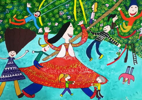 «وانیا شمسی» 9 ساله عضو کانون رفسنجان در استان کرمان برنده جایزه سوم مسابقه نقاشی کودکان آسیایی چین