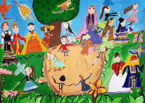 «سارینا سهیلی» 10 ساله، عضو مرکز مجتمع کانون کرمانشاه برنده دیپلم افتخار مسابقه نقاشی کودکان آسیایی چین