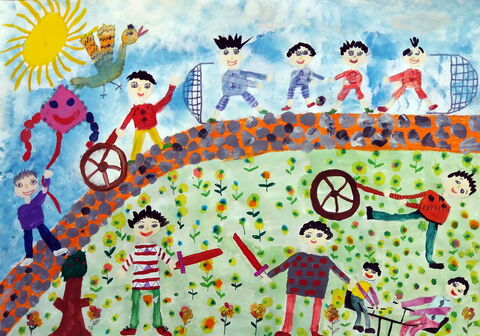 «مهدی نوعی» 10 ساله، عضو کانون رضی استان اردبیل برنده دیپلم افتخار مسابقه نقاشی کودکان آسیایی چین