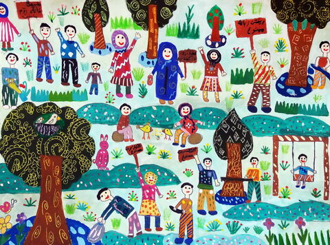 هستی جهانبانی» ۱۱ ساله از اصلاندوز اردبیل دارنده لوح تقدیر و نشان برنزی مسابقه بین‌المللی نقاشی کودکان انجمن هیکاری کشور ژاپن