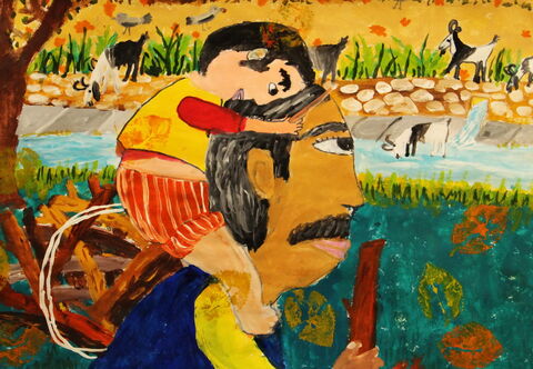 «مهدی قربانی» ۹  ساله عضو کانون اسفراین خراسان شمالی برنده دیپلم افتخار مسابقه بین‌المللی نقاشی کودکان انجمن هیکاری کشور ژاپن