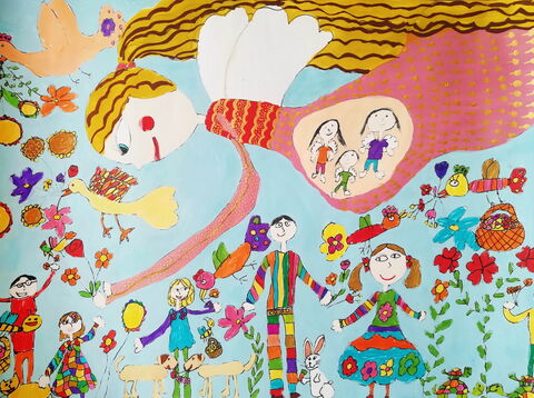 «تارا جعفری» عضو۷ ساله کانون کرمانشاه دارنده لوح تقدیر و نشان طلایی مسابقه بین‌المللی نقاشی کودکان انجمن هیکاری کشور ژاپن - چپ‌گرد