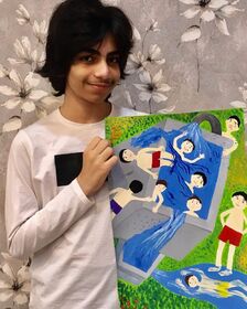 درخشش عضو نونگاه هرمزگانی در نخستین جشنواره ملی نقاشی آب