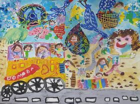 آثار راه یافته کودکان و نوجوانان خوزستانی به مرحله‌ی نخست «اولین جشنواره‌ی جهانی نقاشی کودک کرمان»
