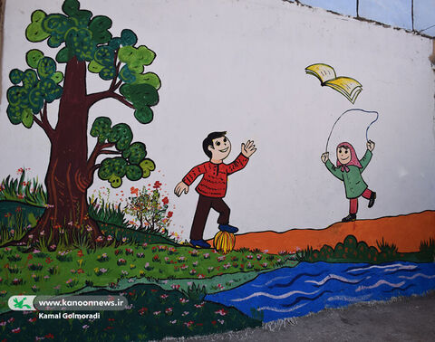 نقاشی های کانون بر روی دیوارهای محله فلک الدین خرم آباد