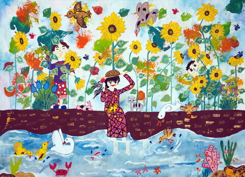 «آیلین علیزاده» ۱۲ ساله عضو کانون جهرم فارس جایزه اول بخش بین‌الملل مسابقه  نقاشي «جی کیو ای»
