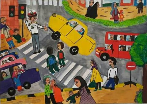کیاناز علی خانزاده عضو کانون تهران برگزیده سومین مسابقه نقاشی «جوانه‌های مهر، دانش و ترافیک»