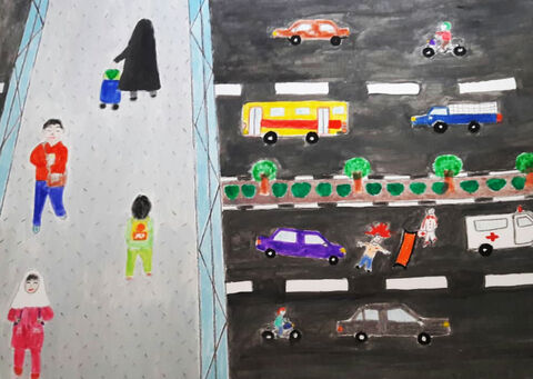 مهرگان سارین عضو کانون تهران برگزیده سومین مسابقه نقاشی «جوانه‌های مهر، دانش و ترافیک»