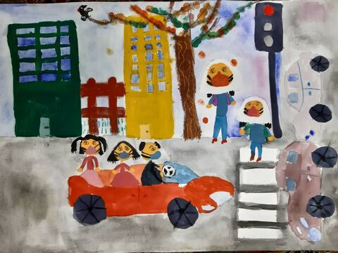 الناز میرحسینی عضو کانون خراسان رضوی برگزیده سومین مسابقه نقاشی «جوانه‌های مهر، دانش و ترافیک»