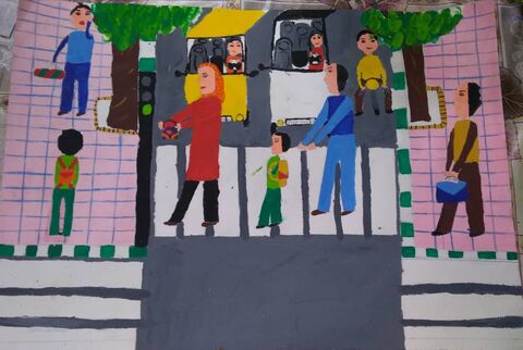 ستایش ذوالفقاری عضو کانون خراسان رضوی برگزیده سومین مسابقه نقاشی «جوانه‌های مهر، دانش و ترافیک»