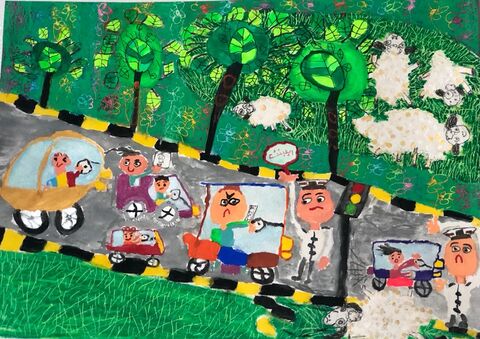 سپهر بکا عضو کانون خوزستان برگزیده سومین مسابقه نقاشی «جوانه‌های مهر، دانش و ترافیک»