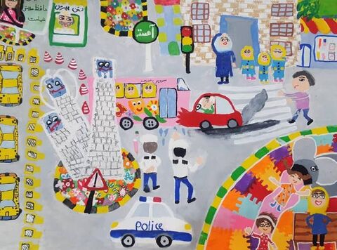 سلن آرامی عضو کانون خوزستان برگزیده سومین مسابقه نقاشی «جوانه‌های مهر، دانش و ترافیک»