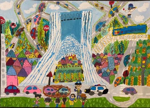ونوس گلناریان عضو کانون خوزستان برگزیده سومین مسابقه نقاشی «جوانه‌های مهر، دانش و ترافیک»