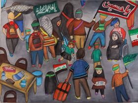 آثار برگزیده‌ی اعضای کانون گلستان در نخستین مهرواره بین‌المللی نقاشی اربعین