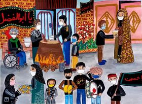 ۱۰ اثر برگزیده‌ی اعضای کانون گلستان در نخستین مهرواره بین‌المللی نقاشی اربعین