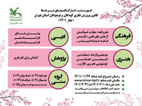 اعلام برنامه‌ی زمانی کانون استان تهران برای کارگاه‌های مجازی بهار ۱۴۰۱