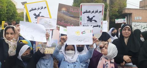 راهپیمایی روز قدس ۱۴۰۱ در کانون پرورش فکری کودکان و نوجوانان استان آذربایجان‌غربی