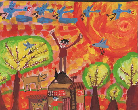 محمد بهمنی ۹ ساله از شیرین سو همدان برنده دیپلم افتخار مسابقه بین‌المللی نقاشی اوورا کشور پرتغال در سال 2021