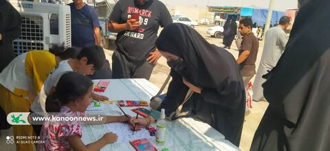 اولین روز حضور کتابخانه های سیار کانون خوزستان در مرز چذابه