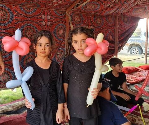 موکب سیار کودک و نوجوان کانون پرورش فکری مازندران  در مسیر پیاده روی زائران اربعین