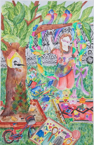 کیمیا موسوی 10 ساله از تبریز آذربایجان شرقی برنده دیپلم افتخار نشان نقره بیست‌و‌نهمین مسابقه بین‌المللی نقاشی کودکان هیکاری ژاپن