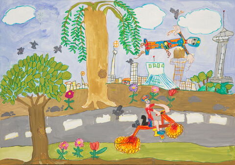 رادین کریمی 7 ساله از مرکز ۴۰ تهران برنده دیپلم افتخار نشان نقره بیست‌و‌نهمین مسابقه بین‌المللی نقاشی کودکان هیکاری ژاپن