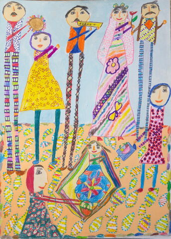 فاطمه محمدی 10 ساله از قهدریجان اصفهان  برنده دیپلم افتخار نشان نقره بیست‌و‌نهمین مسابقه بین‌المللی نقاشی کودکان هیکاری ژاپن