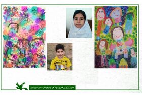 نشان نقره بیست و نهمین مسابقه بین المللی نقاشی کودکان انجمن هیکاری ژاپن در دست کودک خوزستانی