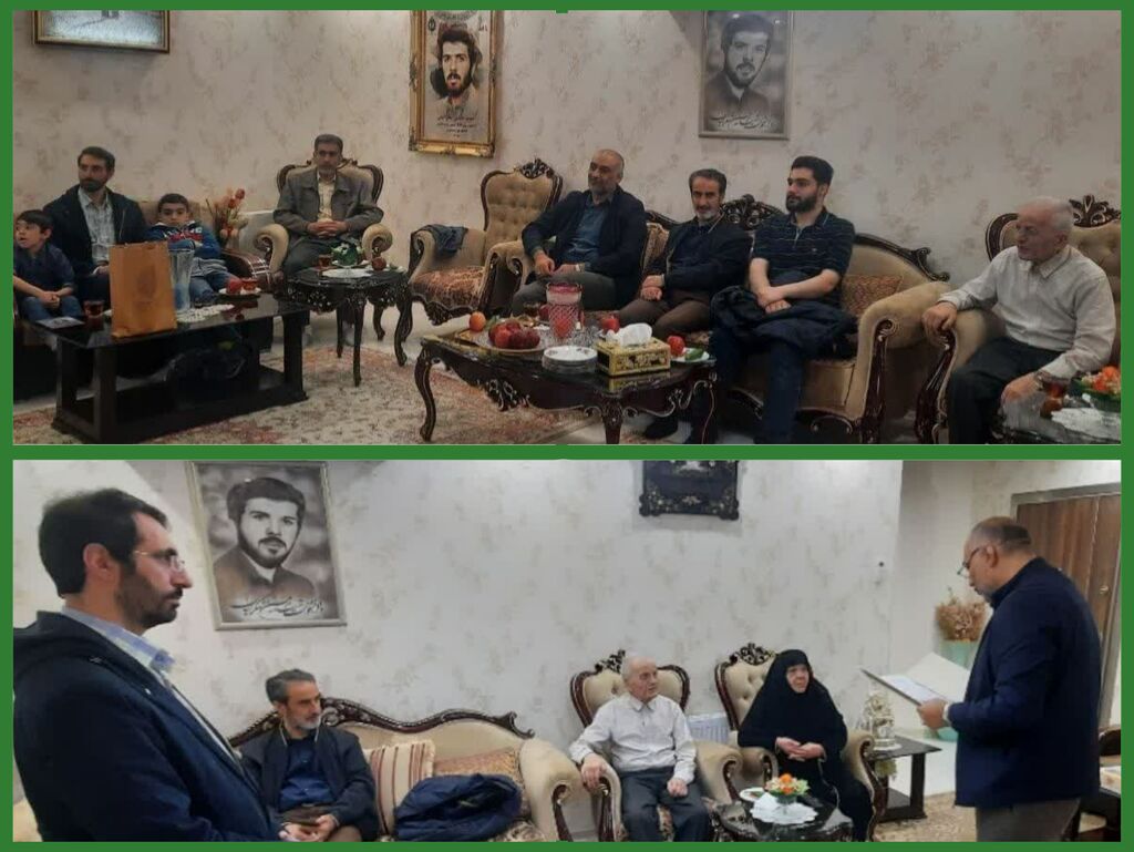 دیدار مدیر کانون زبان استان همدان با پدر و مادر شهید مهندس حسین شکرائیان