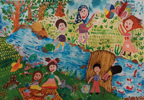 آترین فردایی 9 ساله از بهبهان خوزستان برنده دیپلم افتخار سی‌امین مسابقه بین‌المللی نقاشی هیکاری ژاپن