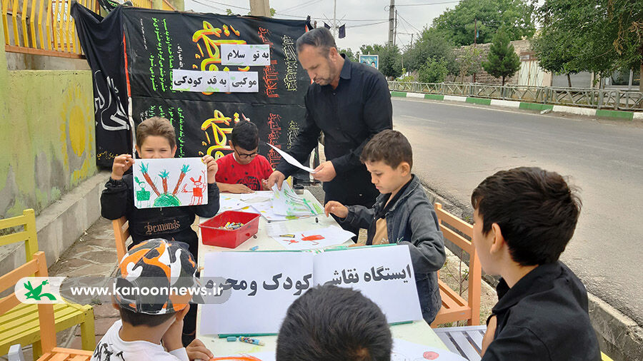 موکبی به قد کودکی/ ایستگاه صلواتی اعضای مرکز۳ کانون مشگینشهر برپا شد