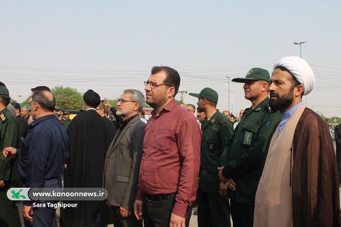 حضور سرپرست و کارکنان کانون خوزستان در مراسم تشییع  پیکر مطهر مادر شهید علی هاشمی در اهواز _ ۲۹ مردادماه ۱۴۰۲