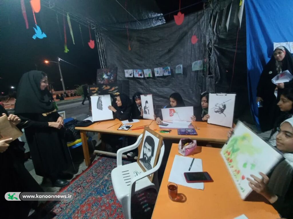 برپایی موکب مرکز فرهنگی هنری بندرگز در گلزار شهدای گمنام