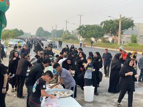 خدمت رسانی کانون استان در مسیر پیاده روی اربعین بوشهر به روایت تصویر