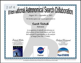 گواهینامه بین‌المللی کشف سیارک برای اعضای انجمن نجوم جیرفت صادر شد