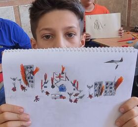 سومین گزارش تصویری همدردی اعضای کانون کرمانشاه با کودکان و نوجوانان مظلوم غزه