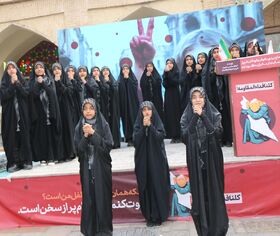 اجتماع زینبی بانوان و کودکان شیراز در حمایت از مادران مظلوم غزه