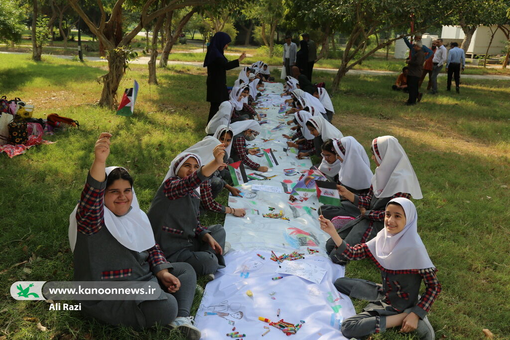 اعلام حمایت کودکان بوشهری از کودکان و نوجوانان فلسطینی