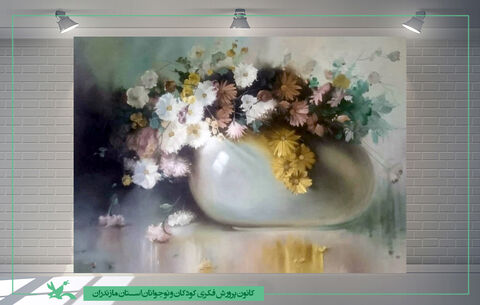 نمایشگاه مجازی آثار نقاشی ژیلا خاکپور، مسئول کانون پرورش فکری شهرستان نور