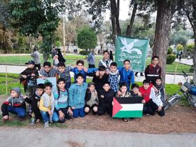 برپایی ایستگاه فرهنگی‌هنری با موضوع «ابراز همدردی با کودکان غزه»